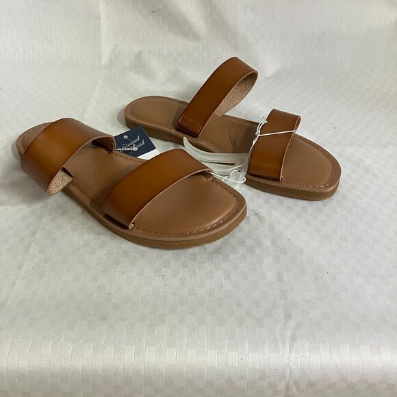 Universal Thread Shoes - Universal Thread Women's Size 8 Cognac Freya Two Band Slide Sandals Slip On